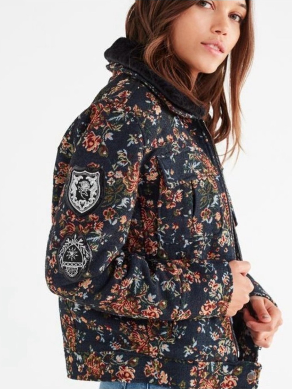 For the Republic Floral Tapestry Flight Jacket
